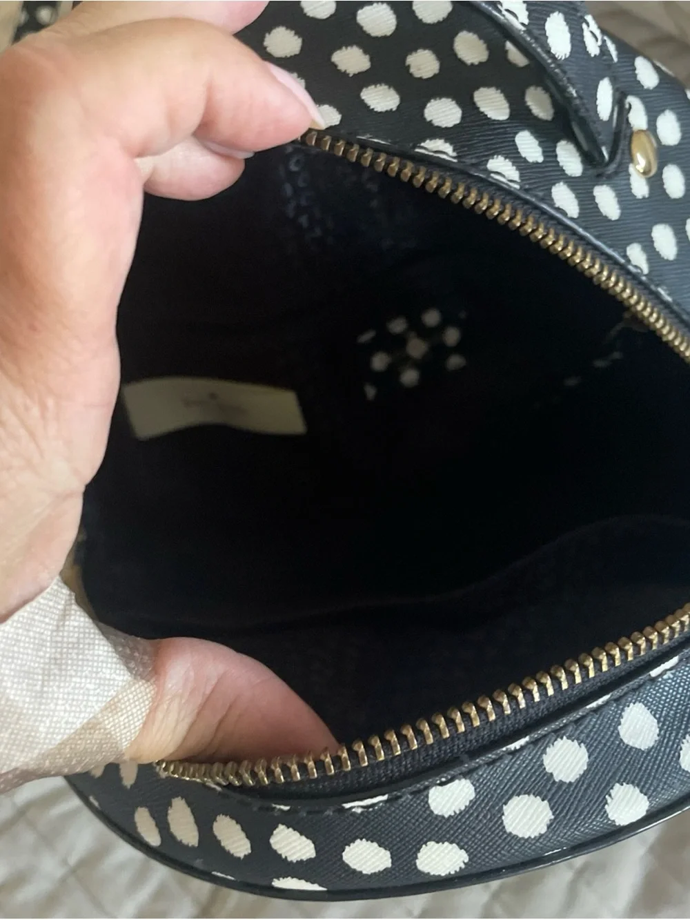 kate spade Black and White Polka Dot Mini Backpack